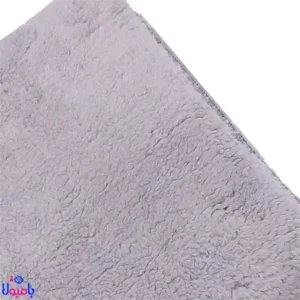 پتو دورپیچ کلاهدار نوزاد طوسی طرح خرس تاجدار