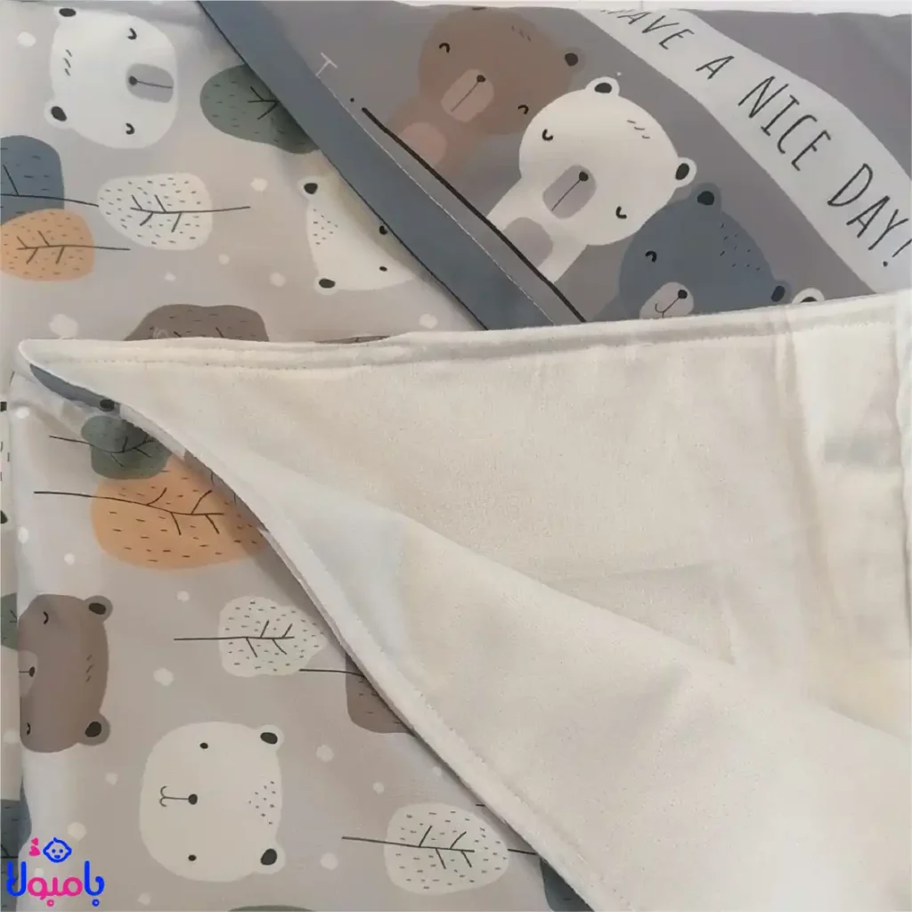 پتو دورپیچ کلاهدار نوزاد سلام کوچولو 68*68سانتی متر