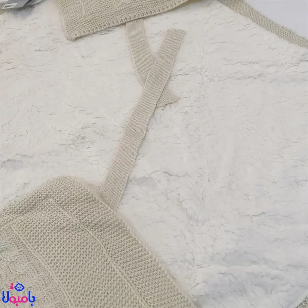 پتو دورپیچ کلاهدار بافت نسکافه ای کارترز 80*80 سانتی متر