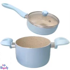 ست 3 پارچه قابلمه و تابه کودک طوسی Helena