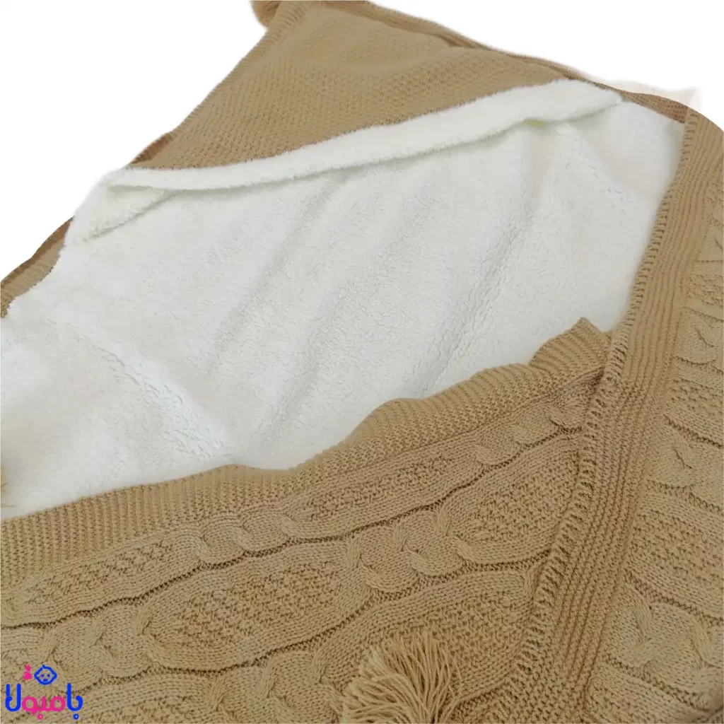 پتو دورپیچ کلاهدار بافت 90x88 سانتیمتر