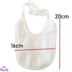 پیشبند نوزادی سفید Bebitof سایز 16*20سانتیمتر